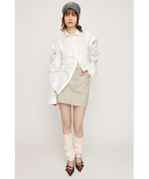 SLY（スライ）の「NOAH DENIM S/SK-E ノア デニム ショートスカート / セットアップ可（デニムスカート・レディース・ブルー系その他・0/1/2）」の8枚目の写真