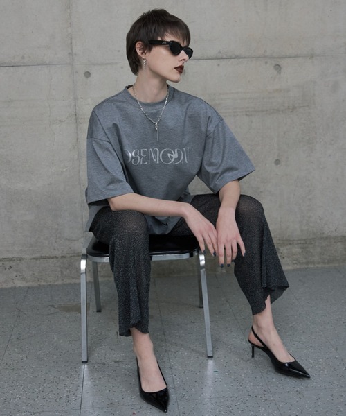 JOSE MOON(ジョゼムーン)の「LAME KNIT SHEER PANTS/ラメニットシアーパンツ(その他パンツ・レディース・ブラック/グレー/グリーン・FREE)」の9枚目の写真