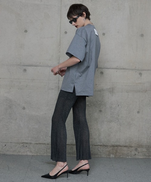 JOSE MOON(ジョゼムーン)の「LAME KNIT SHEER PANTS/ラメニットシアーパンツ(その他パンツ・レディース・ブラック/グレー/グリーン・FREE)」の6枚目の写真