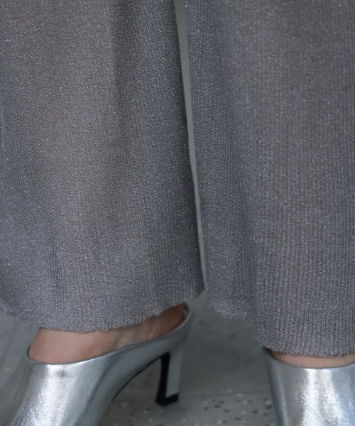 JOSE MOON(ジョゼムーン)の「LAME KNIT SHEER PANTS/ラメニットシアーパンツ(その他パンツ・レディース・ブラック/グレー/グリーン・FREE)」の13枚目の写真