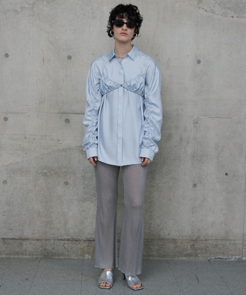 JOSE MOON(ジョゼムーン)の「LAME KNIT SHEER PANTS/ラメニットシアーパンツ(その他パンツ・レディース・ブラック/グレー/グリーン・FREE)」の4枚目の写真