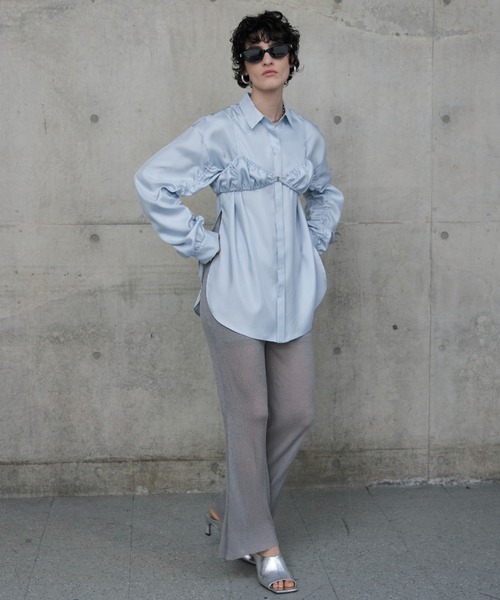 JOSE MOON(ジョゼムーン)の「LAME KNIT SHEER PANTS/ラメニットシアーパンツ(その他パンツ・レディース・ブラック/グレー/グリーン・FREE)」の14枚目の写真