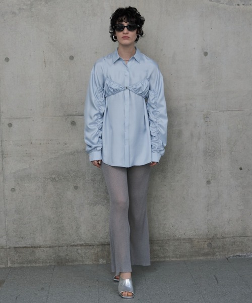 JOSE MOON(ジョゼムーン)の「LAME KNIT SHEER PANTS/ラメニットシアーパンツ(その他パンツ・レディース・ブラック/グレー/グリーン・FREE)」の16枚目の写真