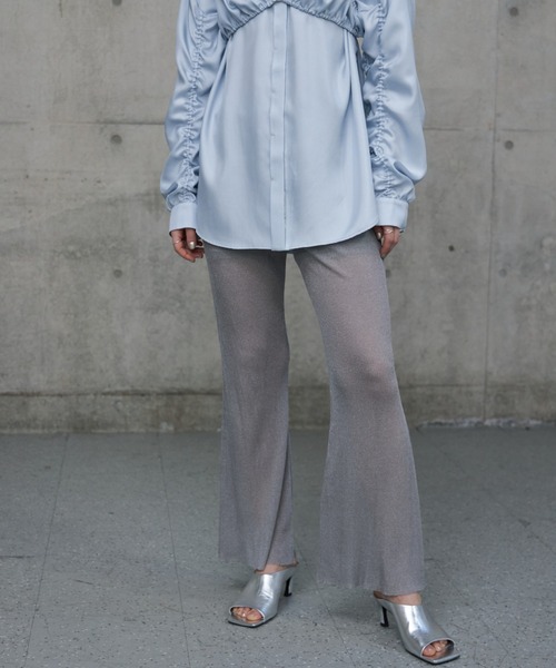 JOSE MOON(ジョゼムーン)の「LAME KNIT SHEER PANTS/ラメニットシアーパンツ(その他パンツ・レディース・ブラック/グレー/グリーン・FREE)」の17枚目の写真
