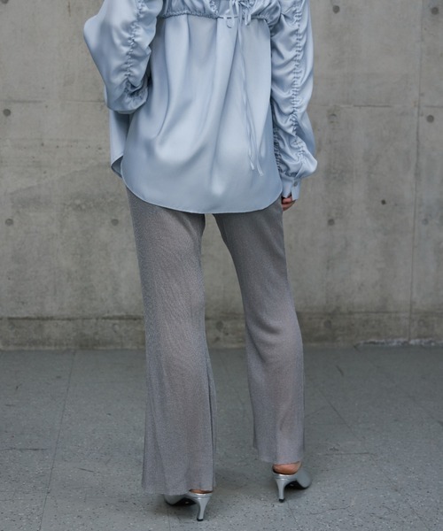 JOSE MOON(ジョゼムーン)の「LAME KNIT SHEER PANTS/ラメニットシアーパンツ(その他パンツ・レディース・ブラック/グレー/グリーン・FREE)」の19枚目の写真
