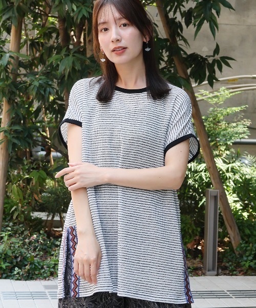チチカカ（チチカカ）の「ドライタッチシアーカットソープルオーバー（Tシャツ/カットソー・レディース・アイボリー/カラフル・FREE）」の2枚目の写真
