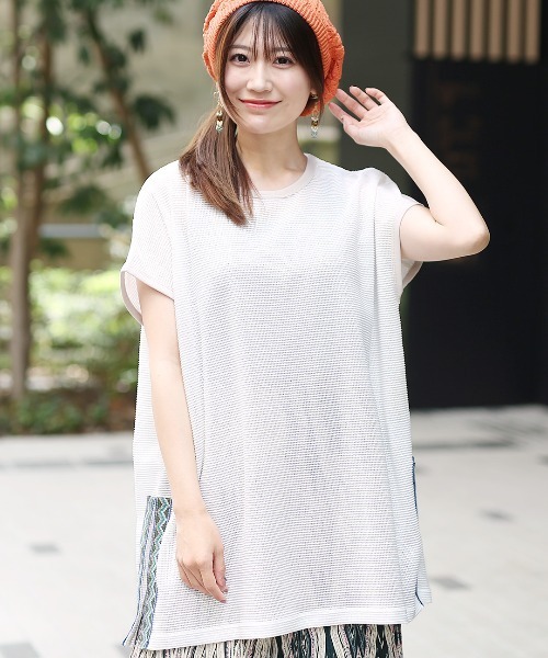 チチカカ（チチカカ）の「ドライタッチシアーカットソープルオーバー（Tシャツ/カットソー・レディース・アイボリー/カラフル・FREE）」の20枚目の写真
