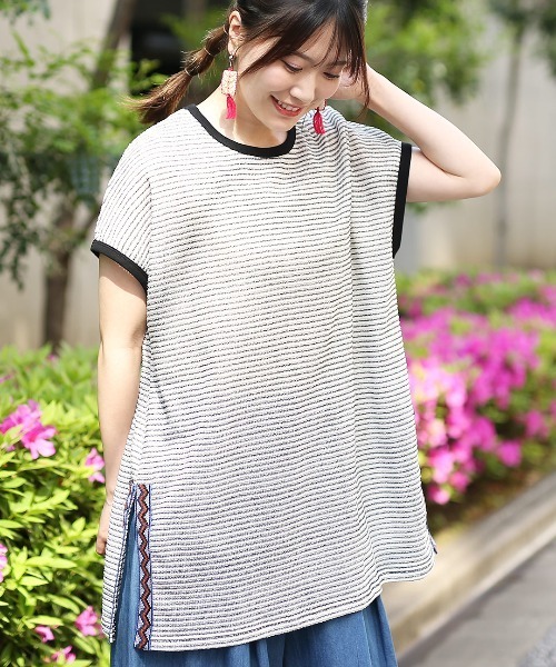 チチカカ（チチカカ）の「ドライタッチシアーカットソープルオーバー（Tシャツ/カットソー・レディース・アイボリー/カラフル・FREE）」の21枚目の写真