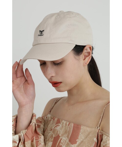 JILL STUART（ジルスチュアート）の「◆エンブレム刺繍キャップ（キャップ・レディース・ベージュ/ブラック・ﾌﾘ-）」の5枚目の写真