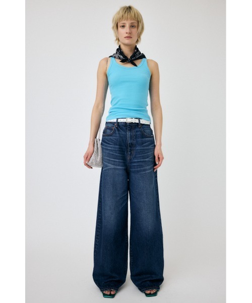 MOUSSY（マウジー）の「BASIC RIB タンクトップ（タンクトップ・レディース・ダークネイビー/ホワイト/オレンジ系その他/ライトブルー・FREE）」の14枚目の写真