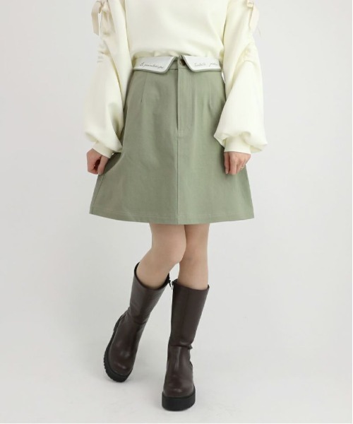 セール】ロゴプリント折り返しフラップミニスカート（スカート）｜F  