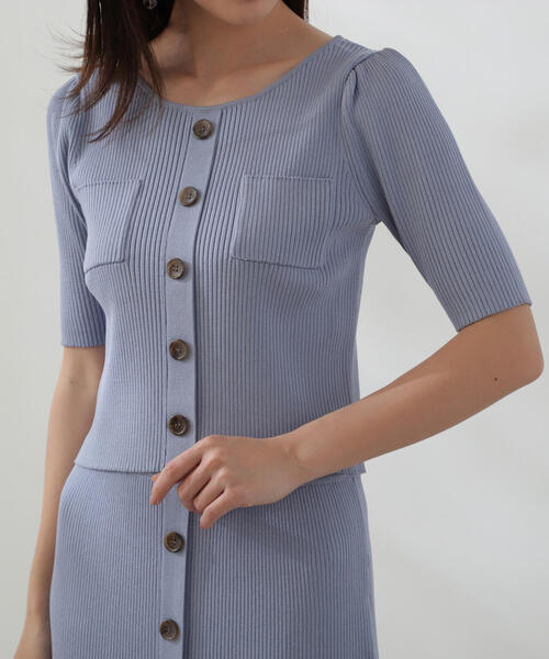 PROPORTION BODY DRESSING(プロポーションボディドレッシング)の「ショートニット×タイトセットアップ / 1214140508(ワンピース・レディース・ホワイト系その他/ブルー/ブラック・SMALL/MEDIUM)」の5枚目の写真