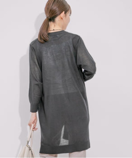 Jayro（ジャイロ）の「UVカット麻混ロングトッパーカーディガン（カーディガン/ボレロ・レディース・ブルー/ブラック/ライトグリーン/レッド/ネイビー/イエロー・M）」の8枚目の写真