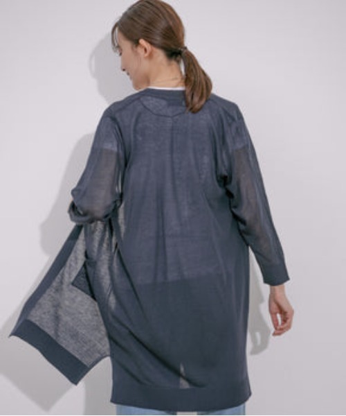 Jayro（ジャイロ）の「UVカット麻混ロングトッパーカーディガン（カーディガン/ボレロ・レディース・ブルー/ブラック/ライトグリーン/レッド/ネイビー/イエロー・M）」の12枚目の写真