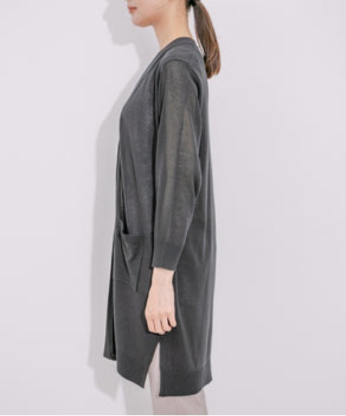 Jayro（ジャイロ）の「UVカット麻混ロングトッパーカーディガン（カーディガン/ボレロ・レディース・ブルー/ブラック/ライトグリーン/レッド/ネイビー/イエロー・M）」の16枚目の写真