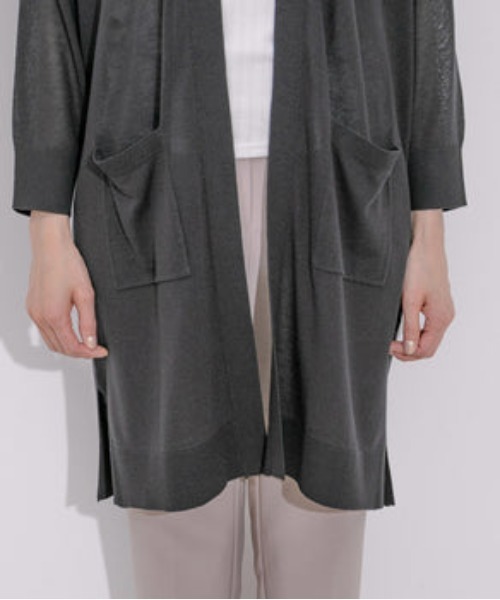 Jayro（ジャイロ）の「UVカット麻混ロングトッパーカーディガン（カーディガン/ボレロ・レディース・ブルー/ブラック/ライトグリーン/レッド/ネイビー/イエロー・M）」の21枚目の写真