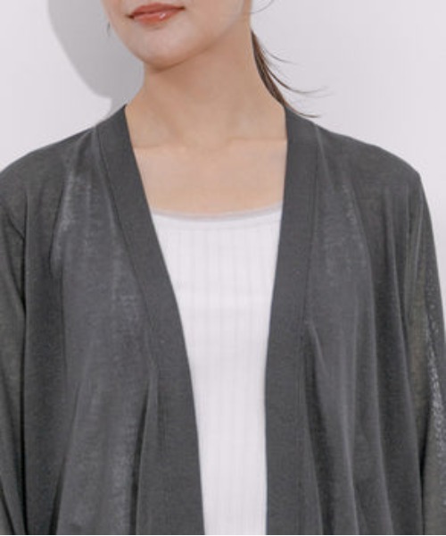 Jayro（ジャイロ）の「UVカット麻混ロングトッパーカーディガン（カーディガン/ボレロ・レディース・ブルー/ブラック/ライトグリーン/レッド/ネイビー/イエロー・M）」の22枚目の写真
