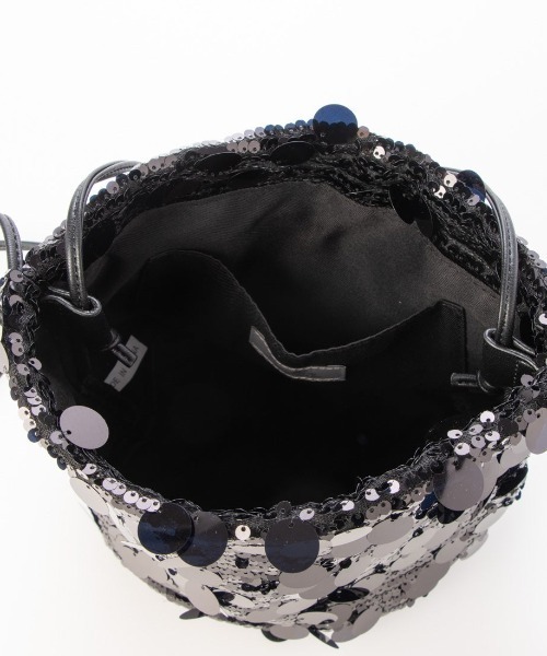 cache cache（カシュ カシュ）の「カシュカシュ cachecache / 2wayスパンコール巾着ショルダー（ショルダーバッグ・レディース・ブラック/シルバー・FREE）」の5枚目の写真