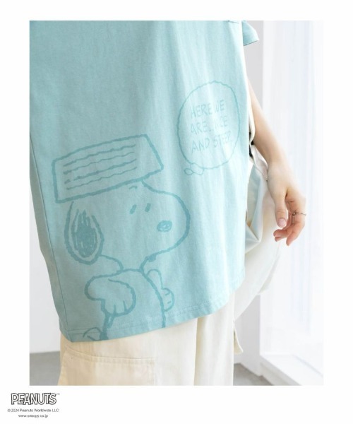 PEANUTS(ピーナッツ)の「PEANUTS スヌーピー アソートプリントTシャツ(Tシャツ/カットソー・レディース・グリーン系その他/ベージュ/ホワイト/ブラック・フリー)」の12枚目の写真