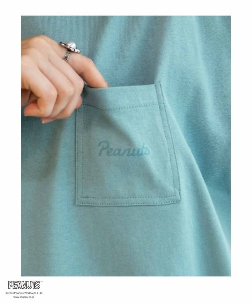 PEANUTS(ピーナッツ)の「PEANUTS スヌーピー アソートプリントTシャツ(Tシャツ/カットソー・レディース・グリーン系その他/ベージュ/ホワイト/ブラック・フリー)」の13枚目の写真