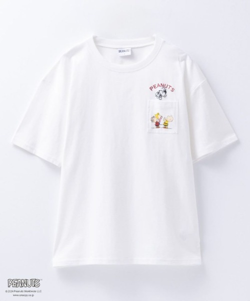 PEANUTS(ピーナッツ)の「PEANUTS スヌーピー アソートプリントTシャツ(Tシャツ/カットソー・レディース・グリーン系その他/ベージュ/ホワイト/ブラック・フリー)」の14枚目の写真