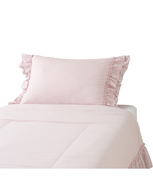 セール】ふわろ冷感まくらカバー フリル 700×500 ピンク（寝具