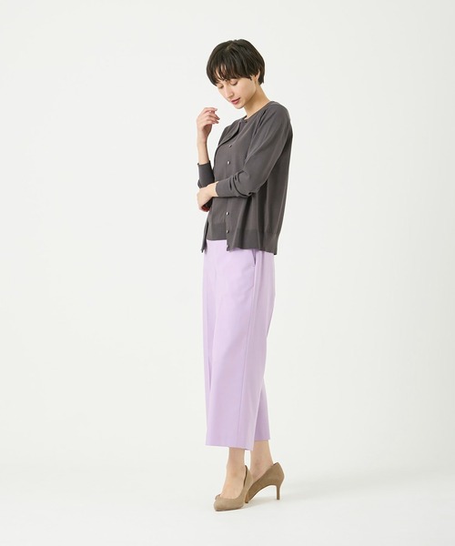 I.T.'S international(イッツインターナショナル)の「ベーシックワイドクロップドパンツ(その他パンツ・レディース・ブラック/チャコールグレー/パープル/ベージュ/オフホワイト/グレー/ブルー/その他7/イエロー・11号/9号/7号)」の11枚目の写真