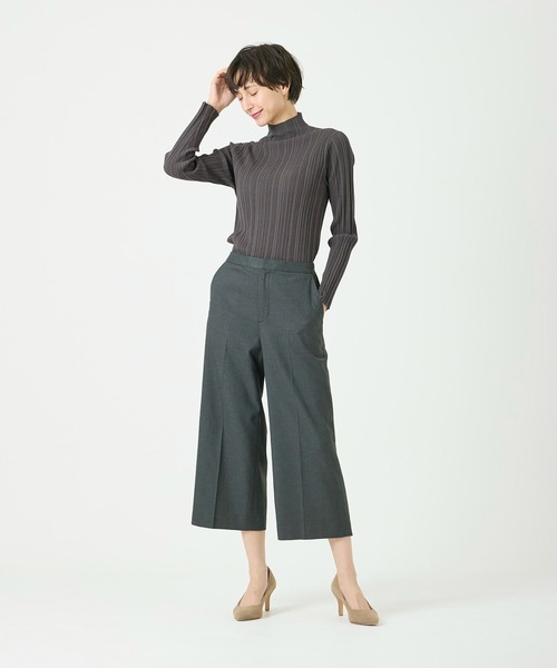 I.T.'S international(イッツインターナショナル)の「ベーシックワイドクロップドパンツ(その他パンツ・レディース・ブラック/チャコールグレー/パープル/ベージュ/オフホワイト/グレー/ブルー/その他7/イエロー・11号/9号/7号)」の16枚目の写真
