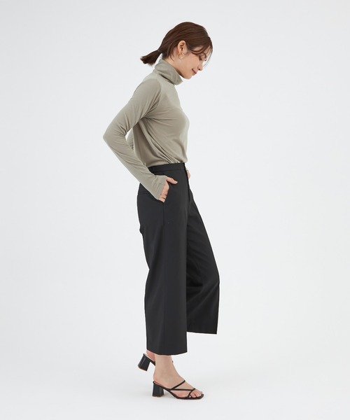 I.T.'S international(イッツインターナショナル)の「ベーシックワイドクロップドパンツ(その他パンツ・レディース・ブラック/チャコールグレー/パープル/ベージュ/オフホワイト/グレー/ブルー/その他7/イエロー・11号/9号/7号)」の20枚目の写真