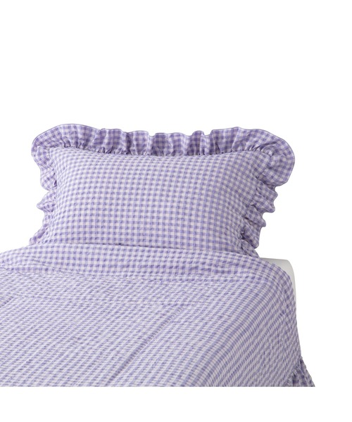 ふわろ 冷感 肌掛けふとん 枕カバー フリルチェック シングル ふわろ冷感肌掛けふとん＋まくらカバー フリルチェック シングル