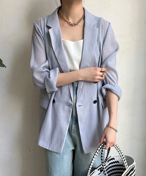 doudou シアーダブルジャケット DouDou ジャケット テーラードジャケット シアーダブル