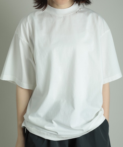GENXDER(ノンジェンダー)の「【GENXDER】刺繍ダメージ加工Tシャツ (SS)(Tシャツ/カットソー・メンズ・オフホワイト/ブラック・X-LARGE/LARGE/MEDIUM)」の16枚目の写真