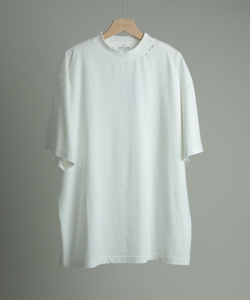 りょうすけ　goa 刺繍入りダメージ加工ホワイトTシャツ archive セール】【GENXDER】刺繍ダメージ加工Tシャツ（Tシャツ