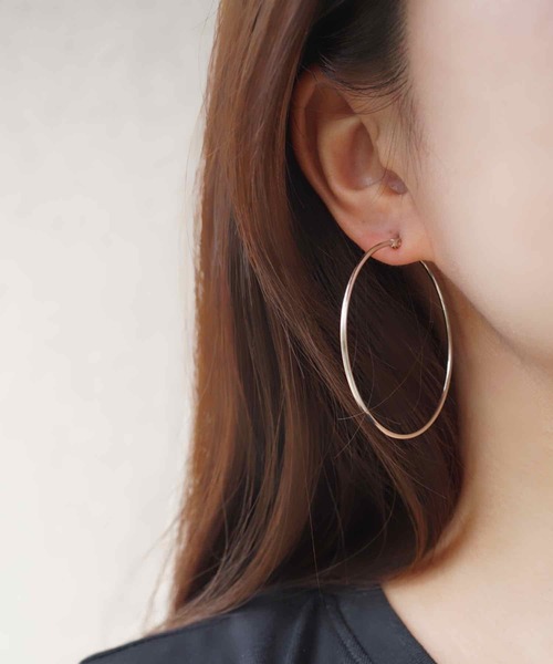 CERCA(チェルカ)の「saran jewelry/アレルギー対応 フープピアス(ピアス(両耳用)・レディース・ゴールド/シルバー・#5/#4)」の2枚目の写真
