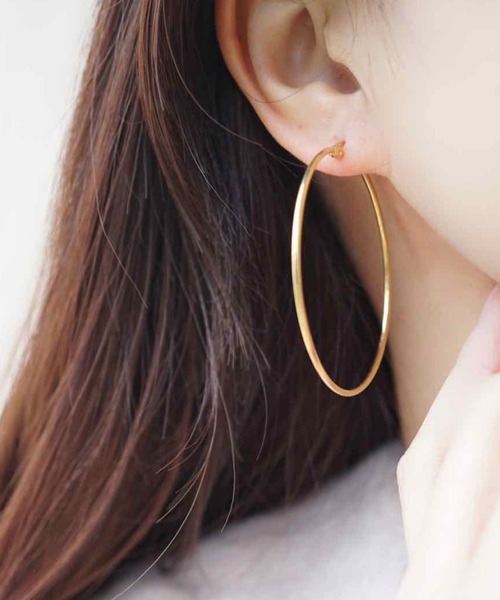 CERCA(チェルカ)の「saran jewelry/アレルギー対応 フープピアス(ピアス(両耳用)・レディース・ゴールド/シルバー・#5/#4)」の1枚目の写真