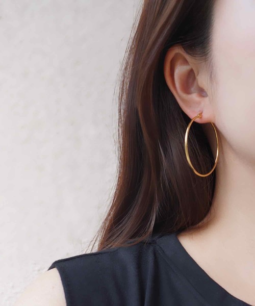 CERCA(チェルカ)の「saran jewelry/アレルギー対応 フープピアス(ピアス(両耳用)・レディース・ゴールド/シルバー・#5/#4)」の7枚目の写真