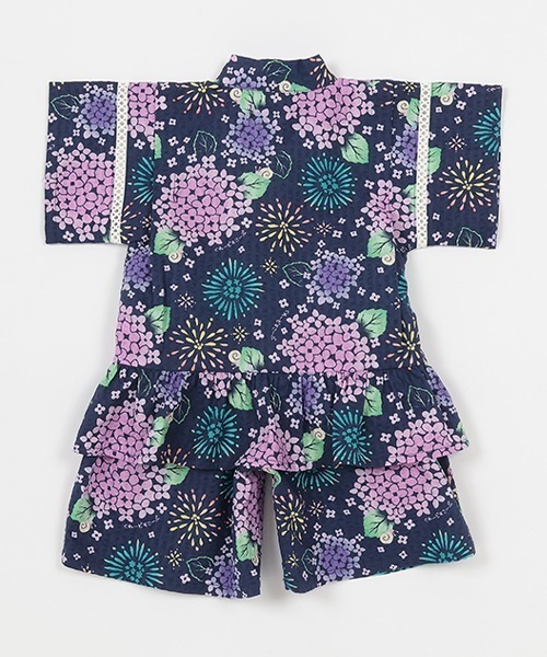 kladskap（クレードスコープ）の「紫陽花柄甚平（浴衣・キッズ・オフホワイト/ネイビー・L/S/M）」の6枚目の写真