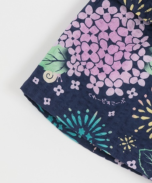 kladskap（クレードスコープ）の「紫陽花柄甚平（浴衣・キッズ・オフホワイト/ネイビー・L/S/M）」の14枚目の写真