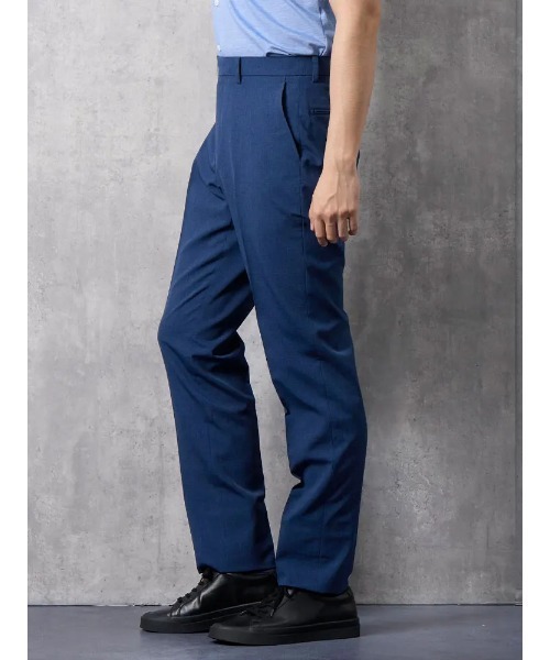 Perfect Suit FActory（パーフェクトスーツファクトリー）の「GOODBIZ　ノータックスラックス　グレンチェック　グレー/ネイビー（スラックス・メンズ・ネイビー/チャコールグレー・76/82/85/88/91/79/94/73）」の9枚目の写真