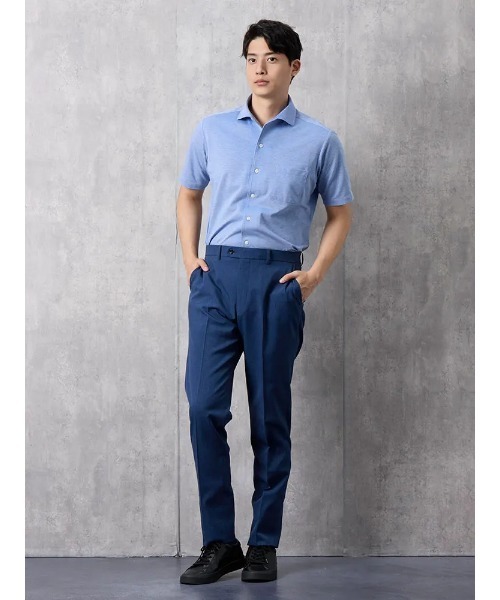 Perfect Suit FActory（パーフェクトスーツファクトリー）の「GOODBIZ　ノータックスラックス　グレンチェック　グレー/ネイビー（スラックス・メンズ・ネイビー/チャコールグレー・76/82/85/88/91/79/94/73）」の5枚目の写真