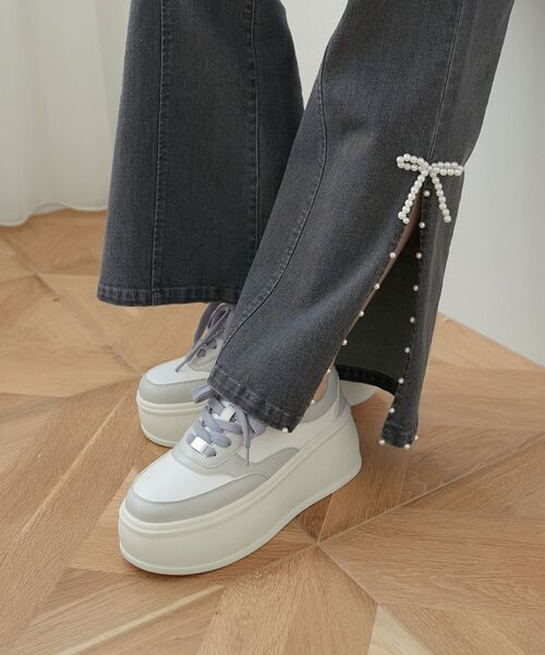 MAJESTIC LEGON（マジェスティックレゴン）の「プレート厚底スニーカー（スニーカー・レディース・オフホワイト/ピンク/グレー系その他・MEDIUM/SMALL/LARGE）」の10枚目の写真