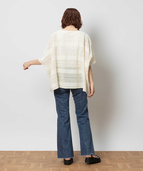 Right-on(ライトオン)の「【HONEYSUCKLE ROSE】レース編み風レイヤードトップス(アンサンブル・レディース・ブルー/ブラック/オフホワイト・M/L)」の8枚目の写真
