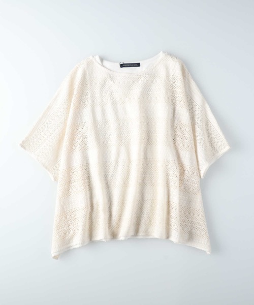 Right-on(ライトオン)の「【HONEYSUCKLE ROSE】レース編み風レイヤードトップス(アンサンブル・レディース・ブルー/ブラック/オフホワイト・M/L)」の10枚目の写真