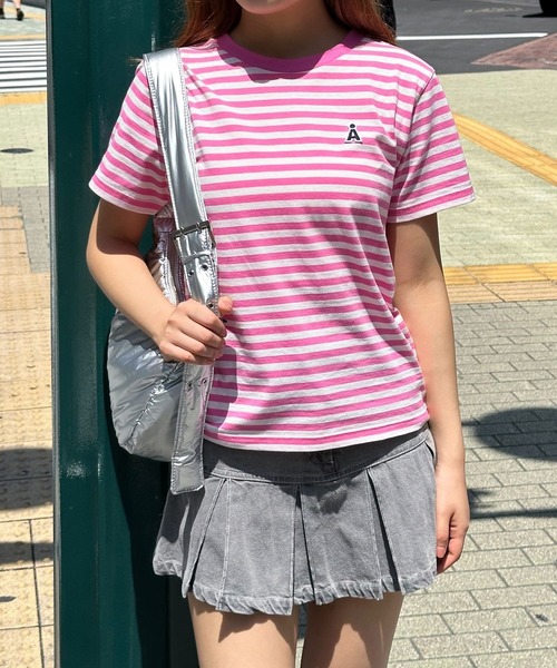 セール】【UNISEX】ALAND／AロゴボーダーT（Tシャツ/カットソー