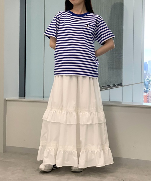 ALAND（エーランド）の「【UNISEX】ALAND／AロゴボーダーT（Tシャツ/カットソー・レディース・ブルー/ブラック/ピンク・MEDIUM/SMALL）」の20枚目の写真