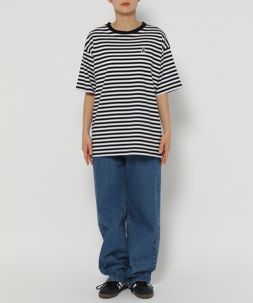 ALOUND Tシャツ ボーダー　アラウンド　alound tシャツ UNISEX】ALAND／AロゴボーダーT（Tシャツ/カットソー）｜ALAND