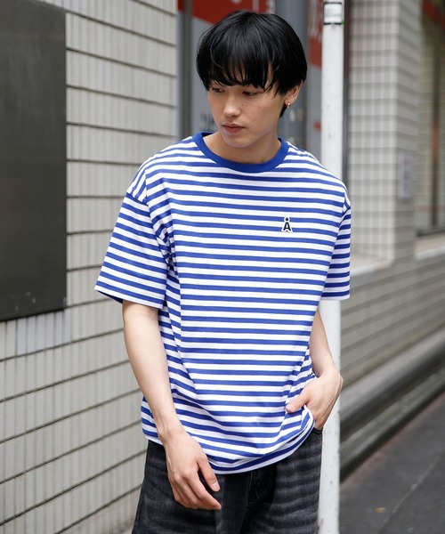 ALAND（エーランド）の「【UNISEX】ALAND／AロゴボーダーT（Tシャツ/カットソー・レディース・ブルー/ブラック/ピンク・MEDIUM/SMALL）」の17枚目の写真