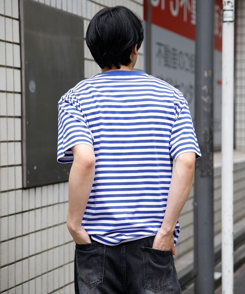 セール】【UNISEX】ALAND／AロゴボーダーT（Tシャツ/カットソー