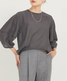 qualite | ボリュームスリーブシアーブラウス(シャツ/ブラウス)