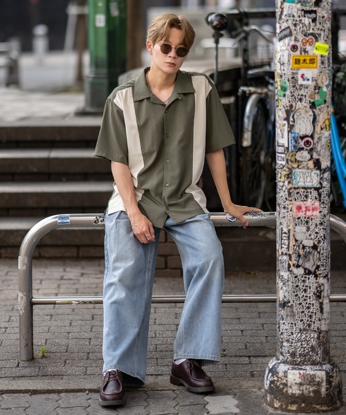 SIDEWAY STANCE(サイドウェイスタンス)の「ストレッチ バイパターン 半袖シャツ(シャツ/ブラウス・メンズ・ブラック/ホワイト/ブラウン・MEDIUM/LARGE/X-LARGE)」の13枚目の写真